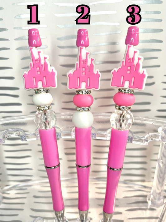 Pink Magic Castle Beaded Pens