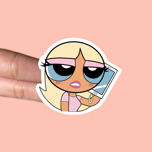 Blue Eyed Preppy Girl Sticker