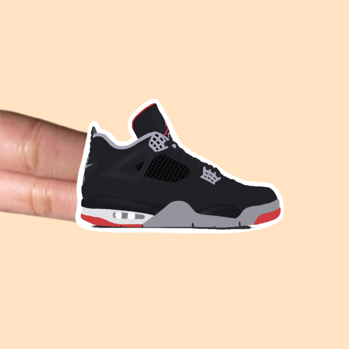 Bred "4" Sticker