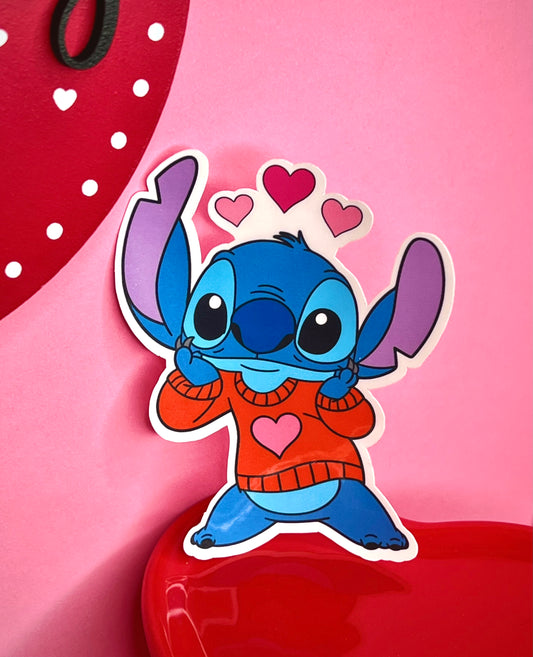 Blue Alien VDay Sticker