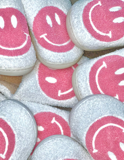 Pink Smiley Face Slippers