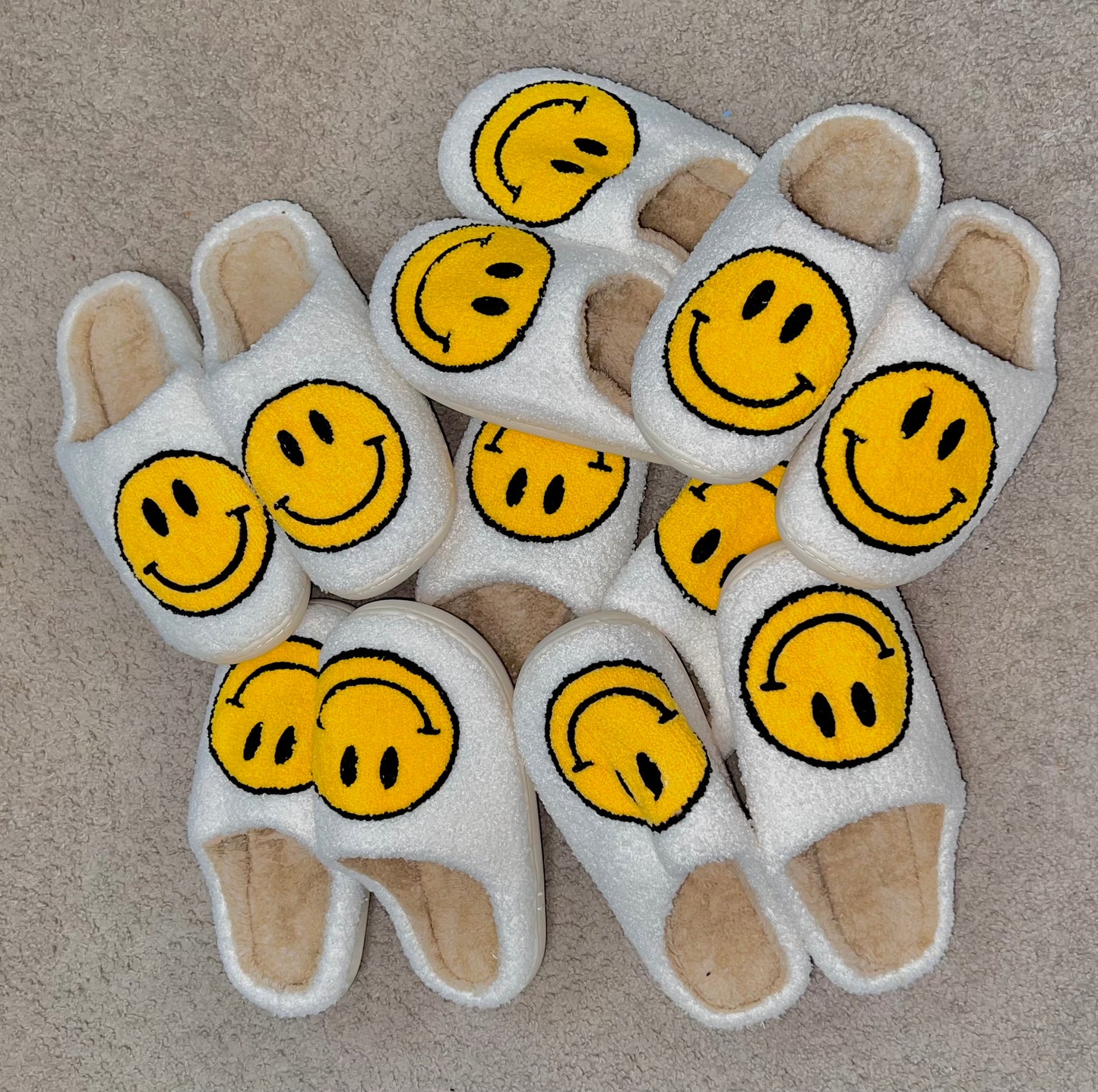 Yellow Smiley Face Slippers